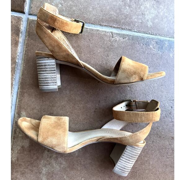 Madewell Ankle Strap Suede Block Heel Sandals size 6.5 - Picture 3 of 9